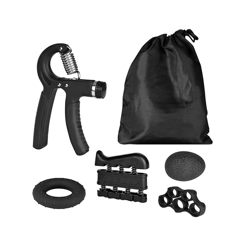 Professional Silicone Grip Ring Set - ABS/Metal Construction (Black/Blue Color Box Sets, 5-Piece)