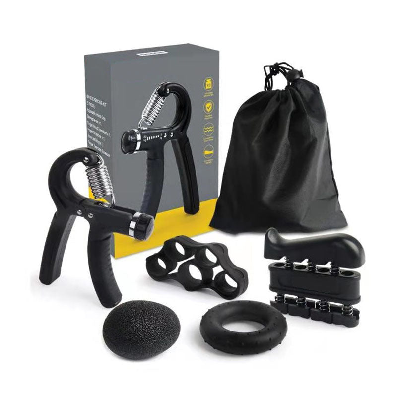 Professional Silicone Grip Ring Set - ABS/Metal Construction (Black/Blue Color Box Sets, 5-Piece)
