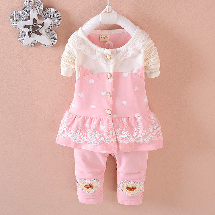 Spring New Girl Suit Fashion Children's Hakama Suit Cartoon Long-sleeved Children's Clothing