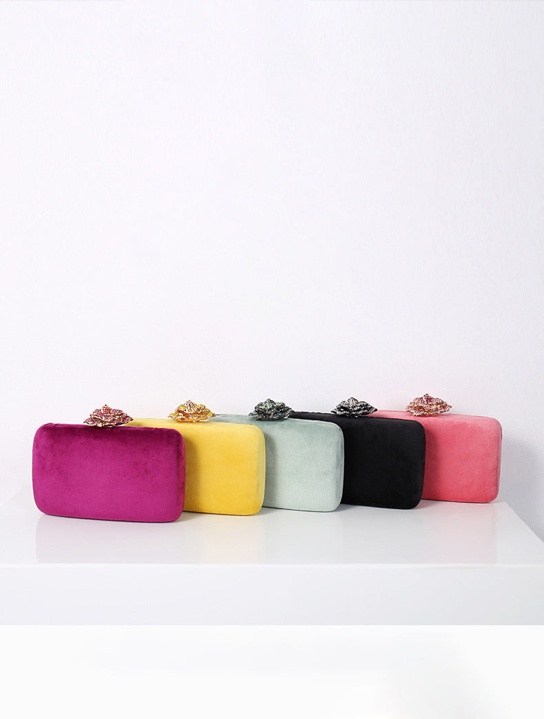 Nouveau diamant décoration sac de soirée PU flanelle pochette chaîne sacoche Banquet robe sac fête soirée cadeau sac sac de soirée