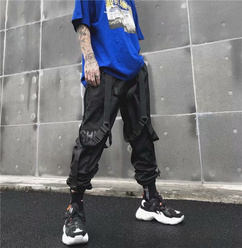 Salopette fonctionnelle pantalon fonctionnel foncé pantalon parachutiste hip-hop tout-match pantalons décontractés hommes