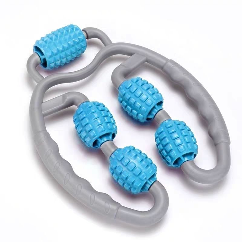 Professional Leg Clamp Massage Roller - 3D Floating Point Bionic Design (Blue/Purple/Pink, Adjustable Width)