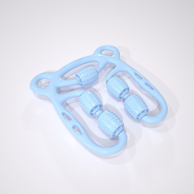 Professional Leg Clamp Massage Roller - 3D Floating Point Bionic Design (Blue/Purple/Pink, Adjustable Width)