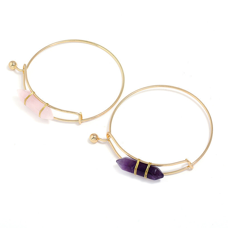 Armbandsmycken Mode Geometrisk Form Naturlig Ädelsten Metallarmband Dam