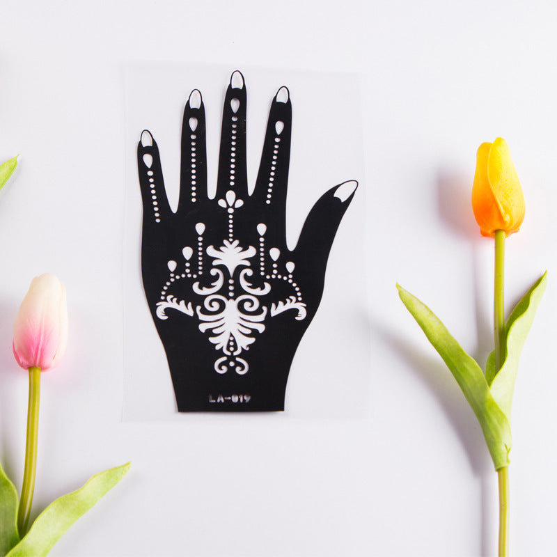 Hand Tattoo Decal Stencils - Plant Design