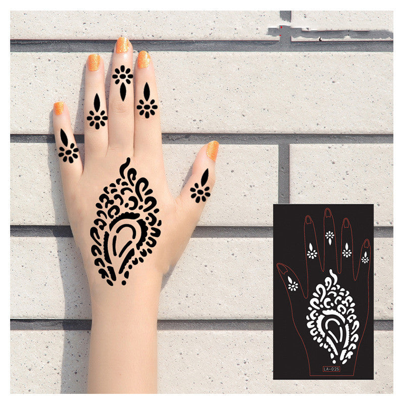Hand Tattoo Decal Stencils - Plant Design
