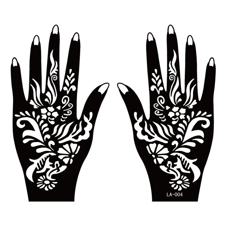 Hand Tattoo Decal Stencils - Plant Design
