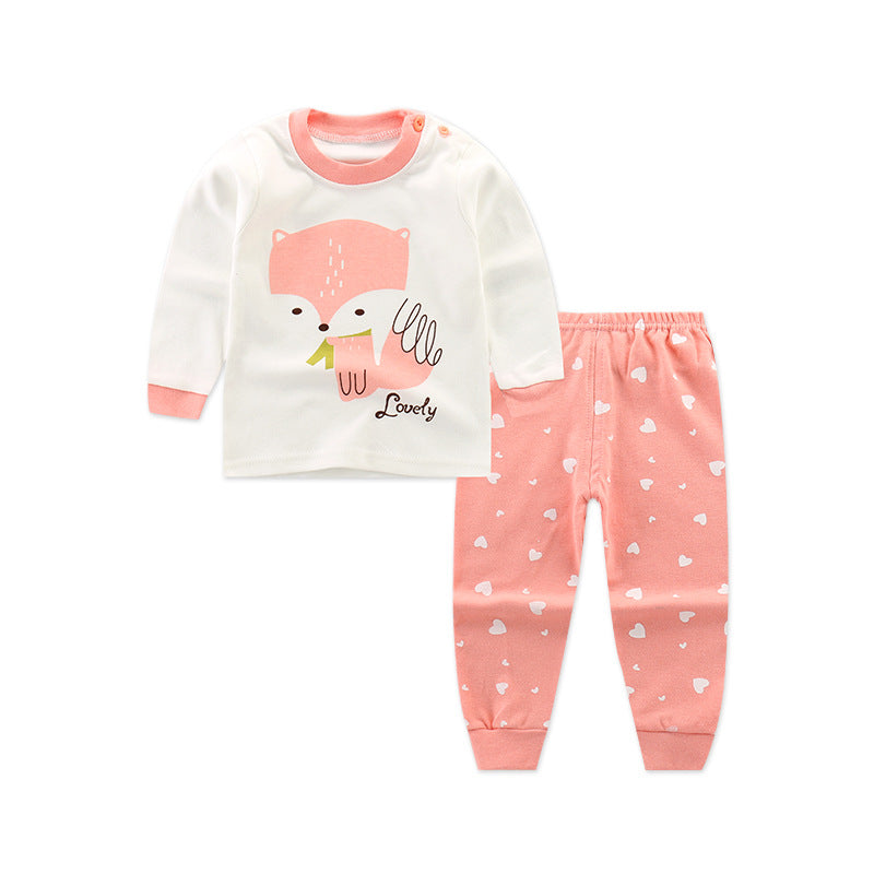 Vêtements d'automne pour enfants, pantalon à manches longues, costume 21 printemps, nouveaux sous-vêtements pour enfants à manches longues, sous-vêtements avec boucle d'épaule, col haut, sous-vêtements en coton pour la maison