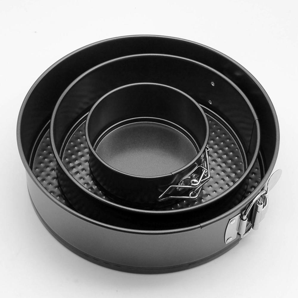 Moule à gâteau antiadhésif, ensemble de 3 pièces, plateau de cuisson, forme à ressort, ustensiles de cuisson ronds