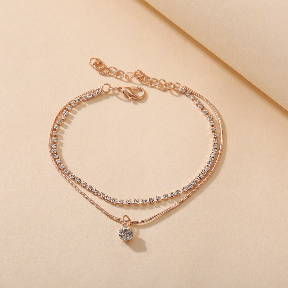 LETAPI Bohemian Beads ankelband för kvinnor Boho Cubic Zirconia ankel ankel armband på ben ankel smycken