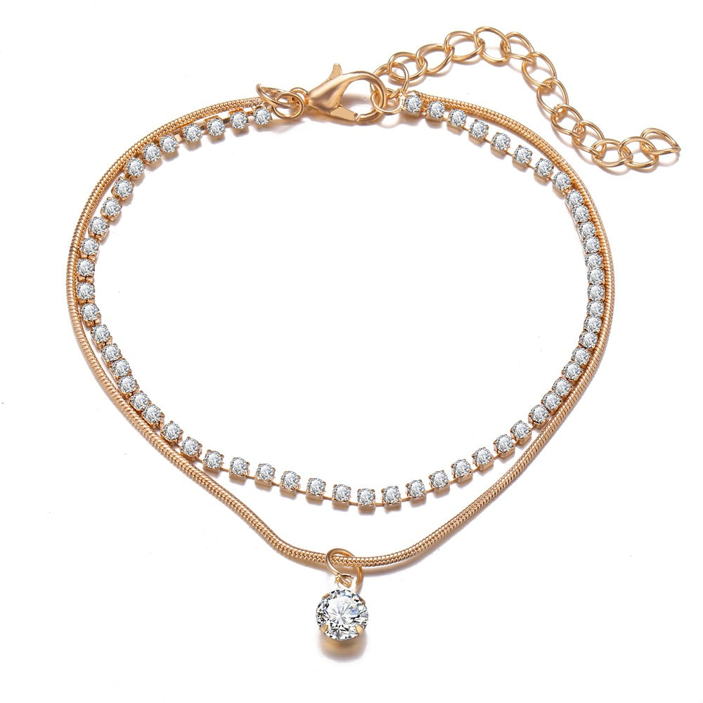 LETAPI Bohemian Beads ankelband för kvinnor Boho Cubic Zirconia ankel ankel armband på ben ankel smycken