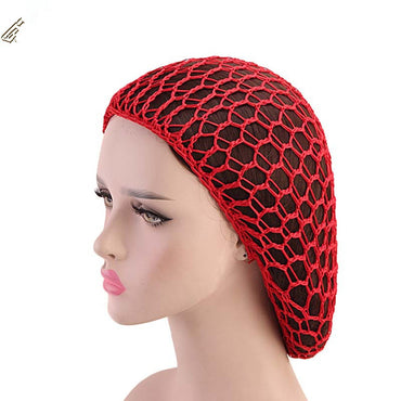 Filet à cheveux tombant crocheté à la main pour femmes, sac en filet Long pour soins capillaires, bonnet de nuit en maille