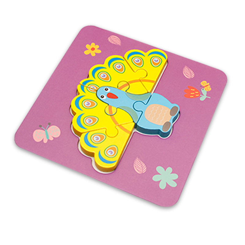 Children Cartoon Animal 3D Puzzle Smart Board Montessori