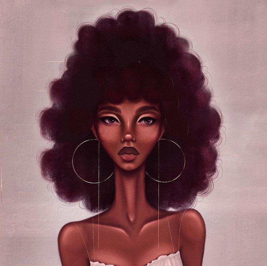 Art Design Graffiti Hip Hop African Girl Shower Curtain - Modern Building Bathroom Decor