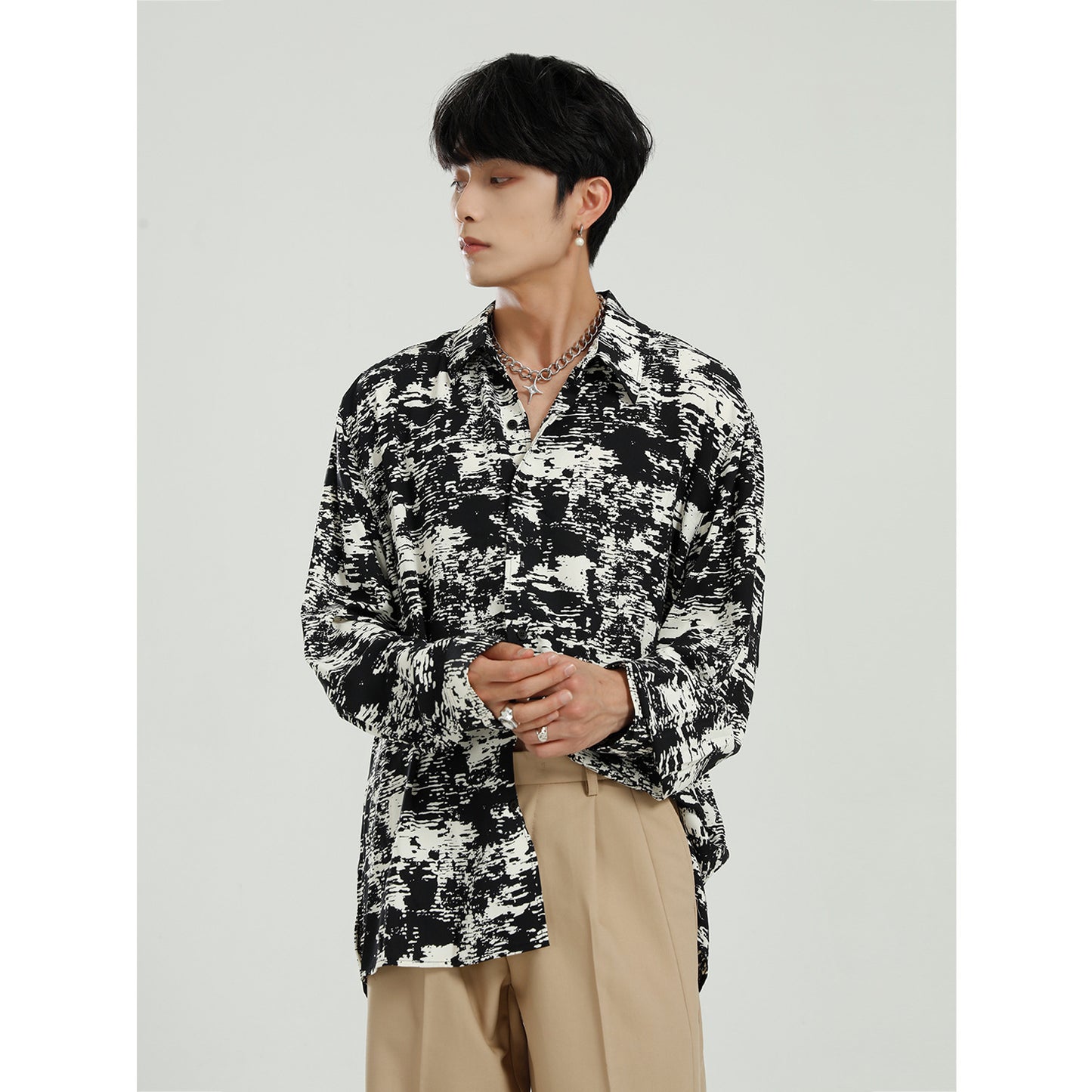 Koreansk stil vild design Sense Ins trendig personlighet vild skjorttopp