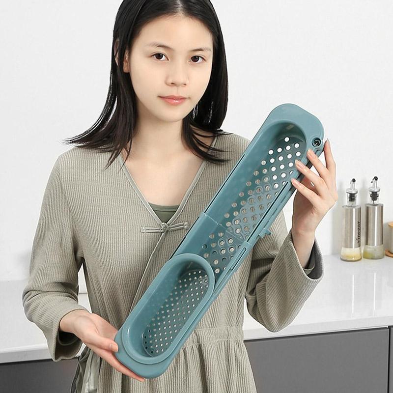 Telescopic Sink Rack Soap Sponge Holder Kitchen Dish Organizer Adjustable Basin Drainer Rack Storage Basket Kitchen Accessories