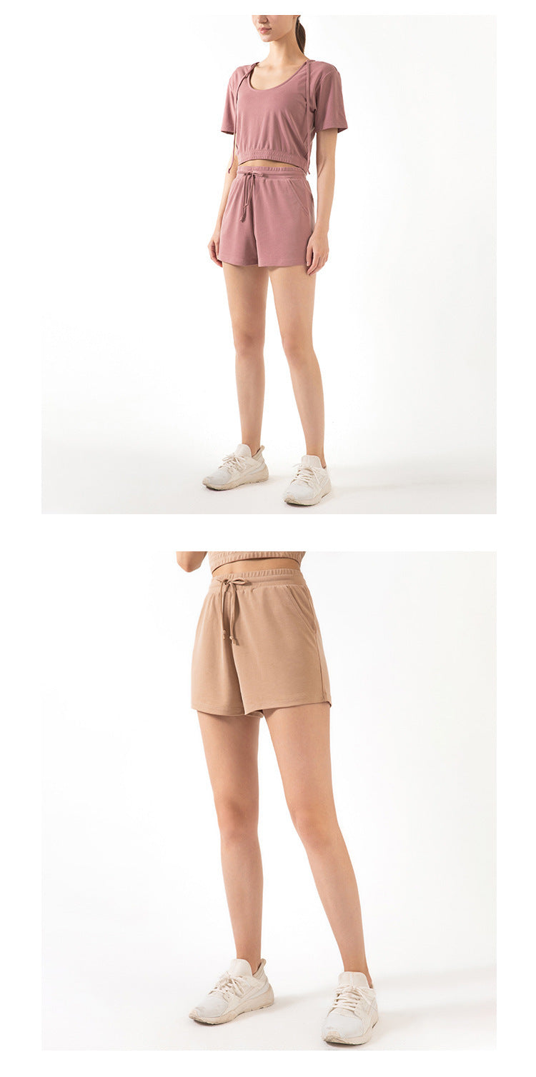 Lace Wide Loose Shorts Women HipsRunning Sports Fitness Fashion Casual Yoga Shorts - Feminine Flow