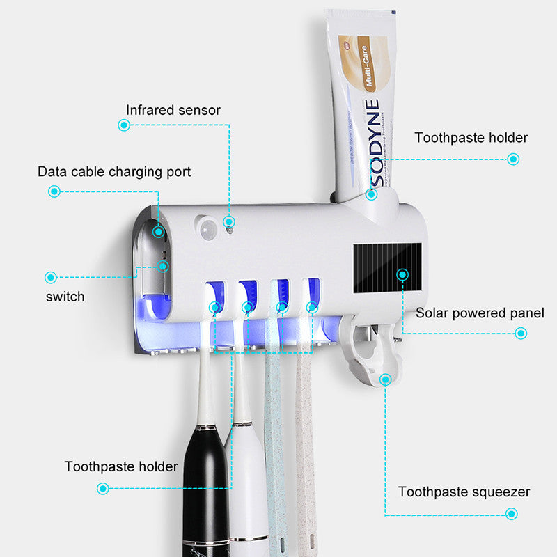 Intelligent UV-tandborstesterilisator Automatisk tandkrämspress Tandborste Tandkrämsställ