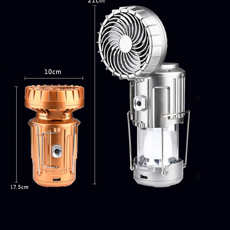 Solar Electric Fan Life Waterproof Panel Charging Double Switch Camping Solar Electric Fan for Climbing