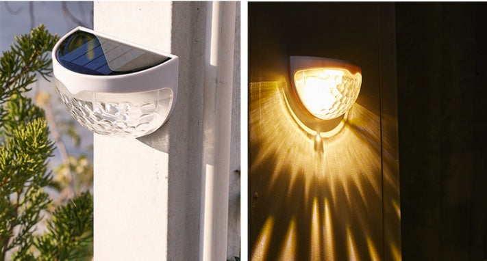 Led Solar Utomhus Trädgårdsdekoration Ny trappljus Solljus och skugga Nattljus Solvägglampa