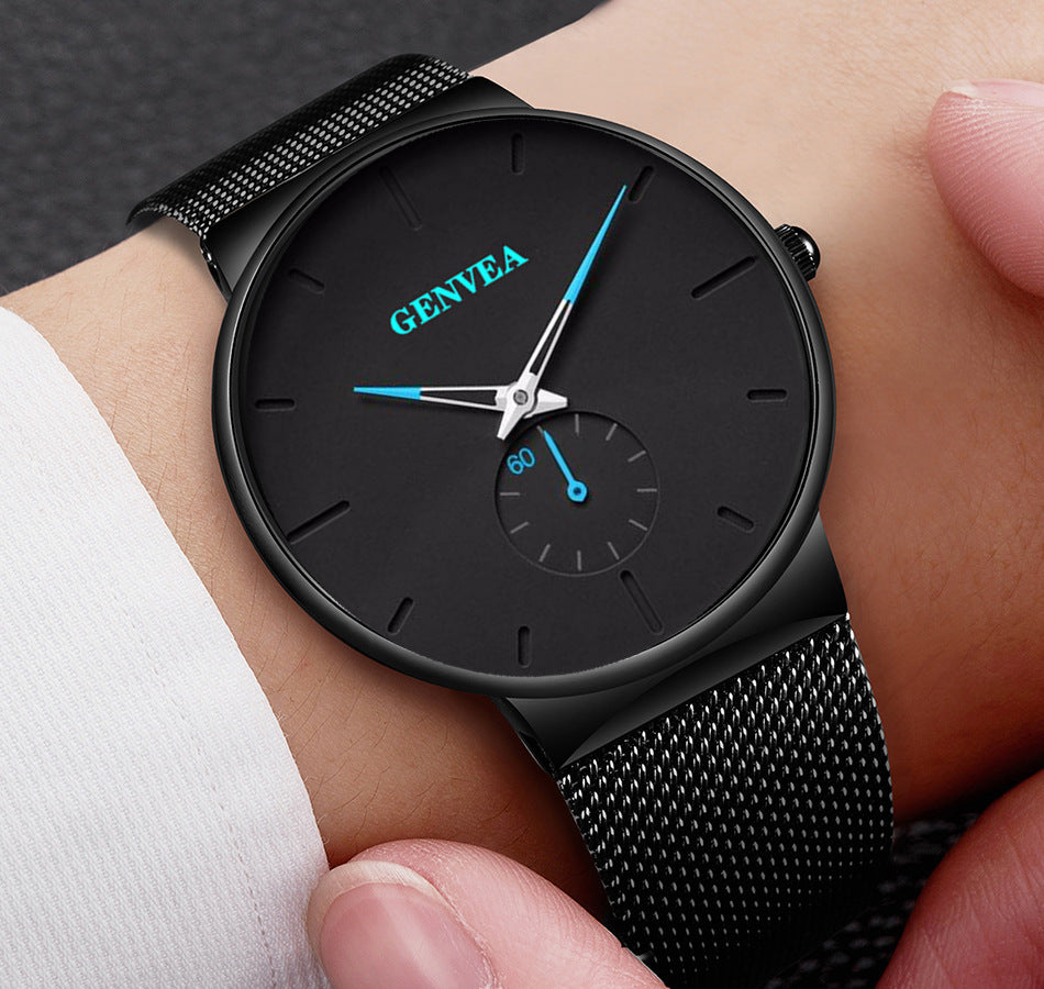 Mode Casual Geneva Herrklocka Quartz Rostfritt stål Märke Armbandsur Analoga klockor Handled
