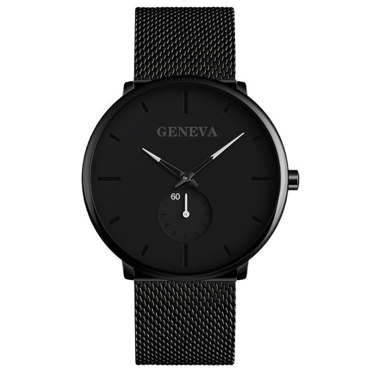 Mode Casual Geneva Herrklocka Quartz Rostfritt stål Märke Armbandsur Analoga klockor Handled