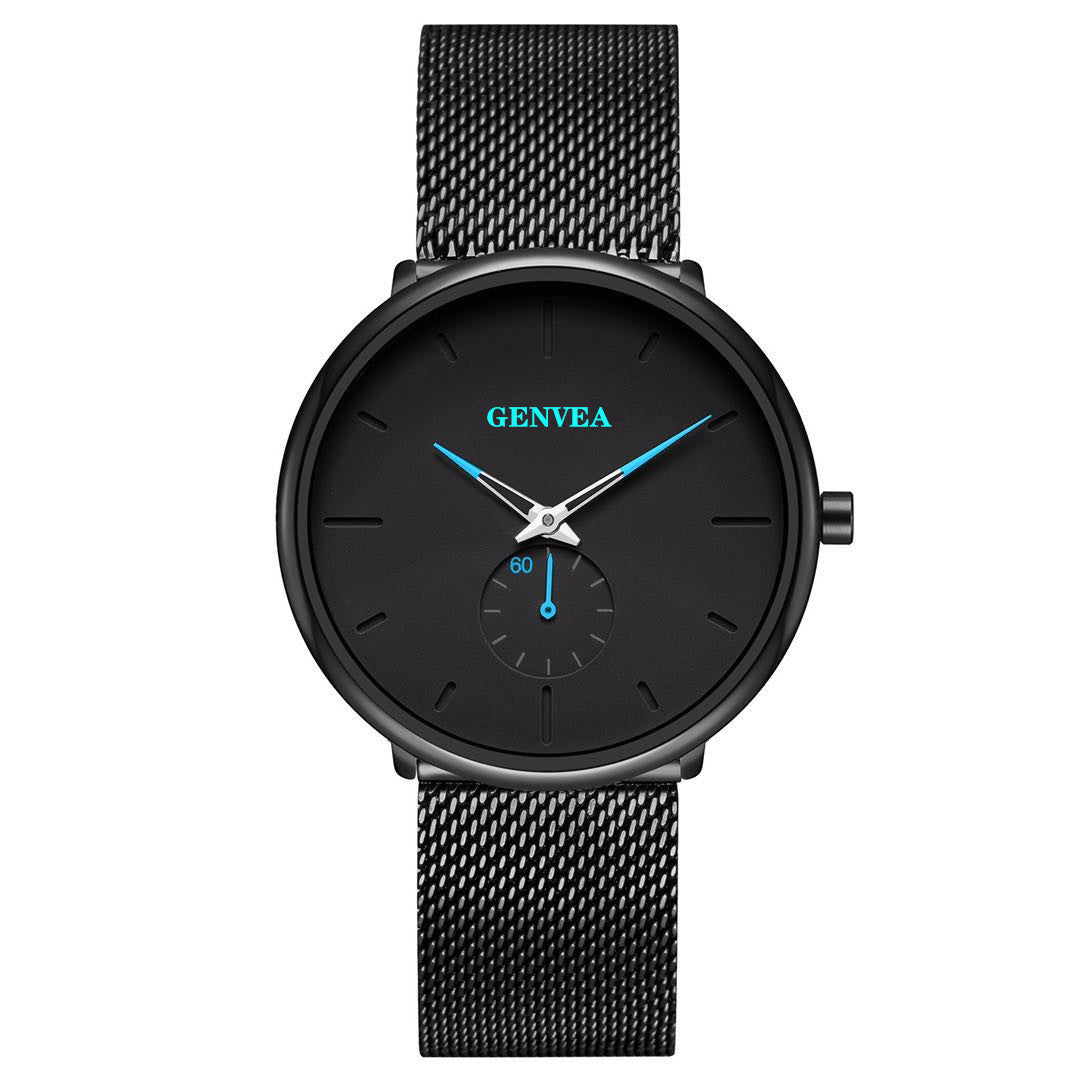 Mode Casual Geneva Herrklocka Quartz Rostfritt stål Märke Armbandsur Analoga klockor Handled