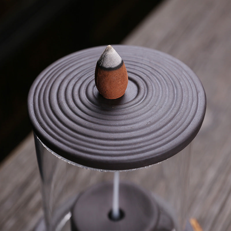 Brûleur d'encens en céramique fait à la main, cascade de fumée, brûleur d'encens à reflux, décor de salon, porte-encens, décoration Feng Shui