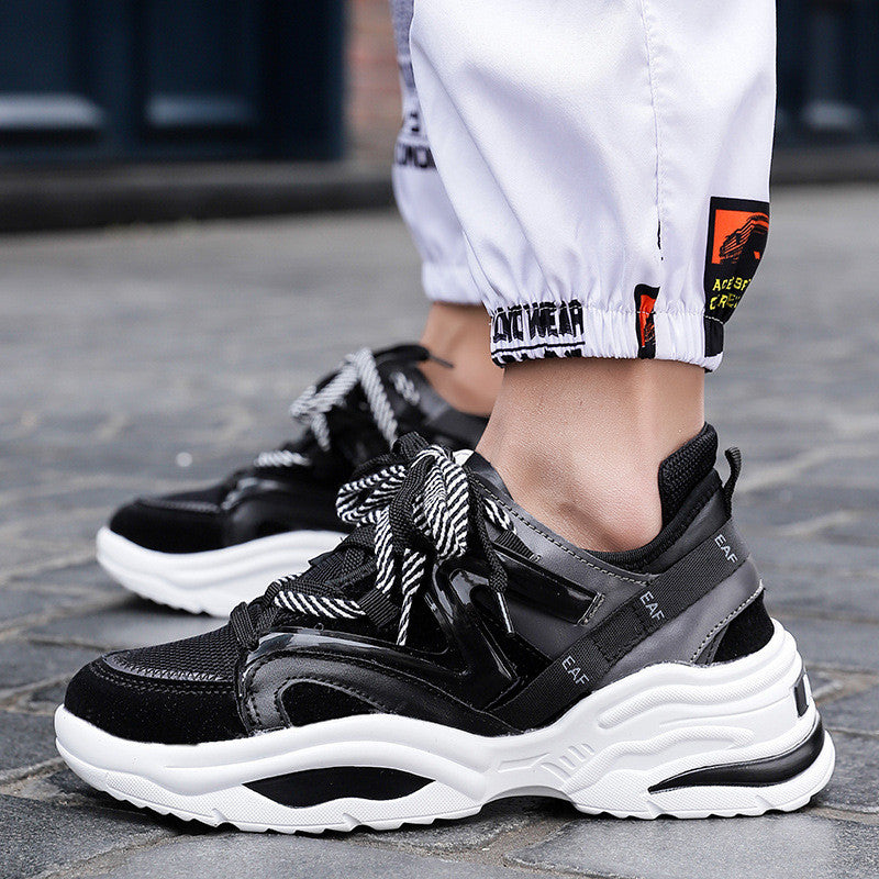 Chaussures respirantes pour hommes et femmes, chaussures de papa pour couples, chaussures de sport augmentées de Style coréen