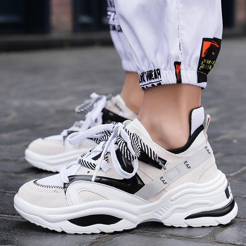 Chaussures respirantes pour hommes et femmes, chaussures de papa pour couples, chaussures de sport augmentées de Style coréen