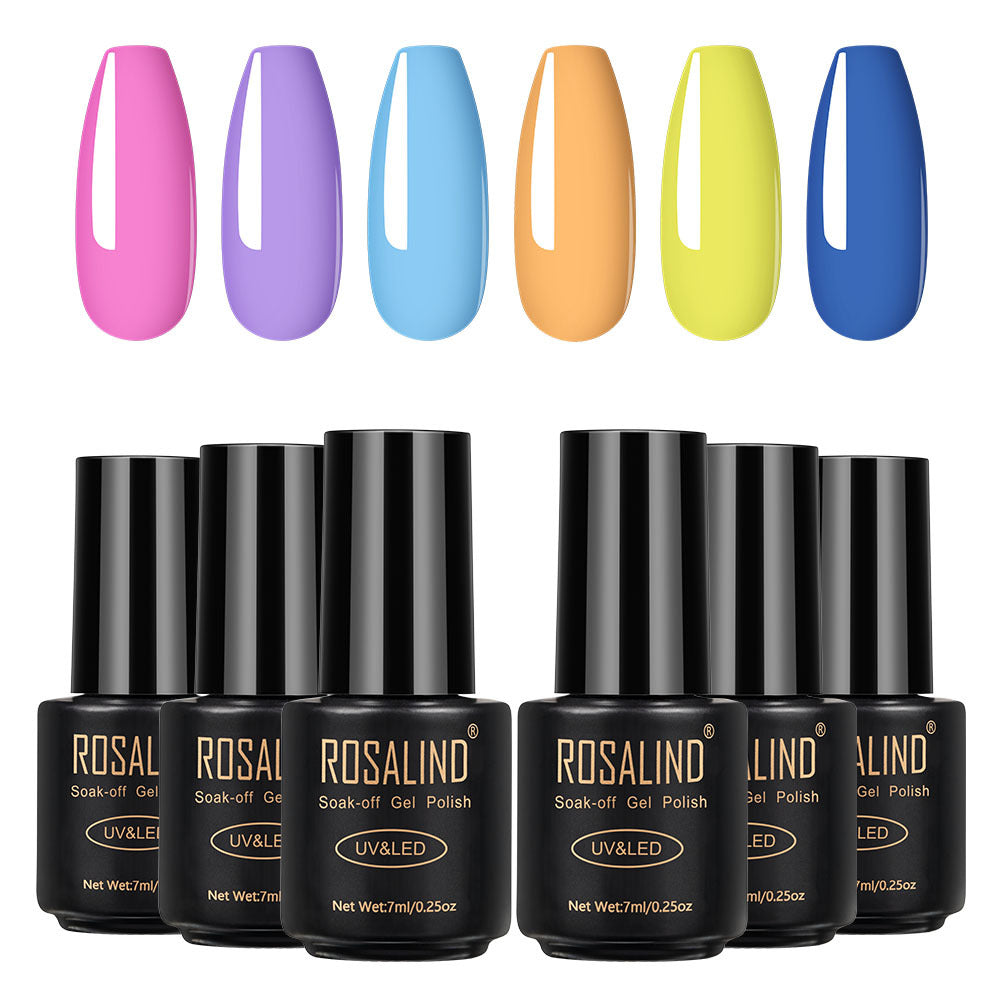 Professional Fine Nail Polish Collection - 6 Bottles Set | High-Quality Multi-Color Variety