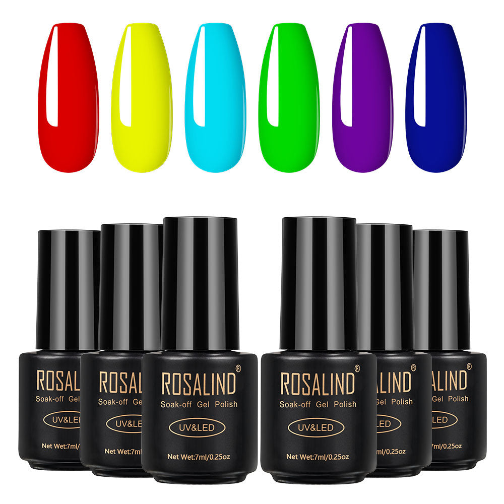 Professional Fine Nail Polish Collection - 6 Bottles Set | High-Quality Multi-Color Variety