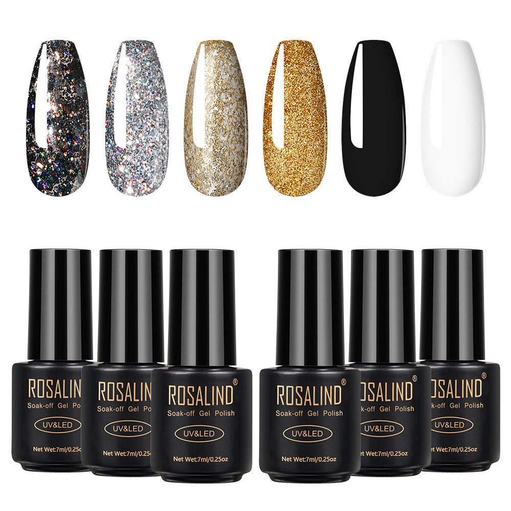 Professional Fine Nail Polish Collection - 6 Bottles Set | High-Quality Multi-Color Variety