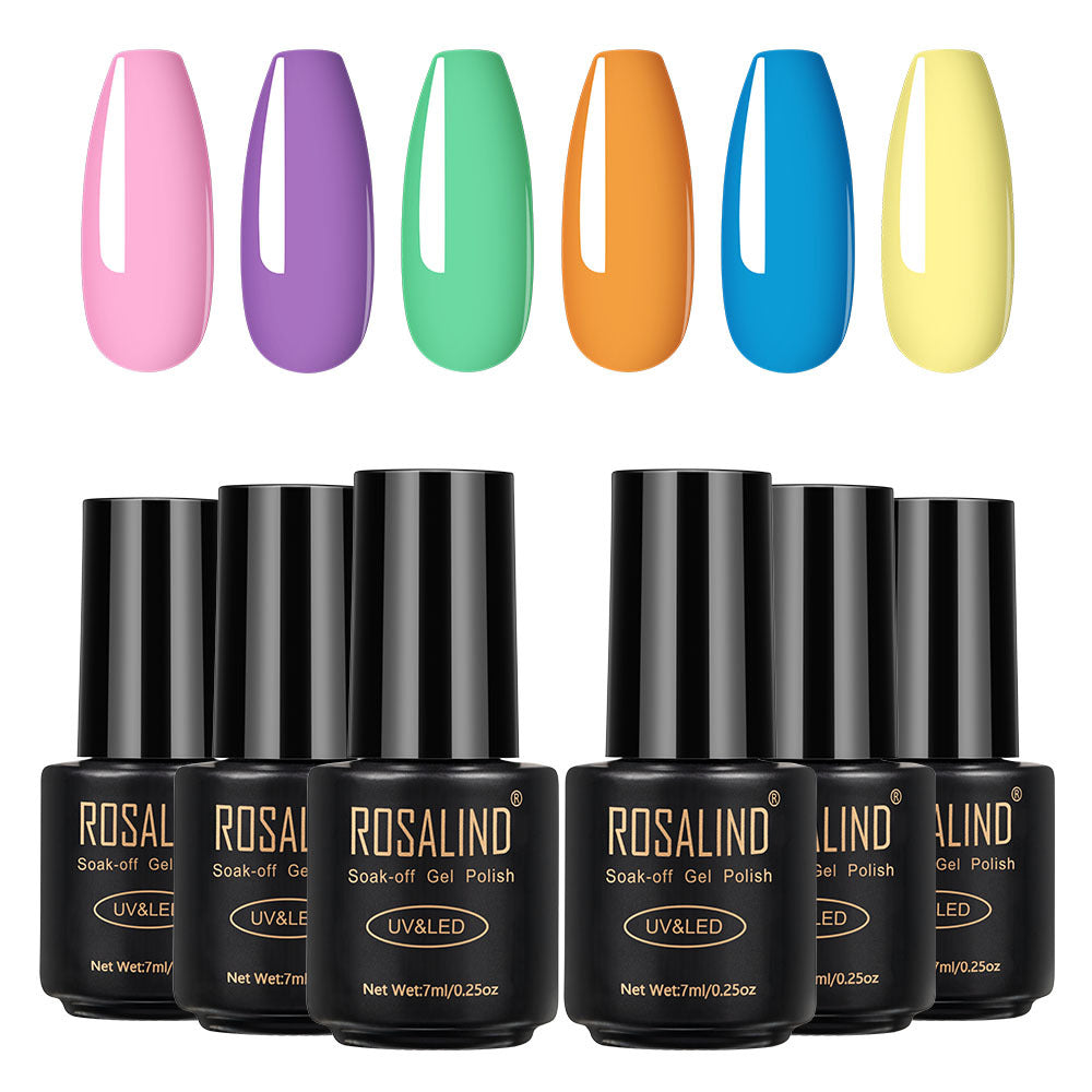 Professional Fine Nail Polish Collection - 6 Bottles Set | High-Quality Multi-Color Variety