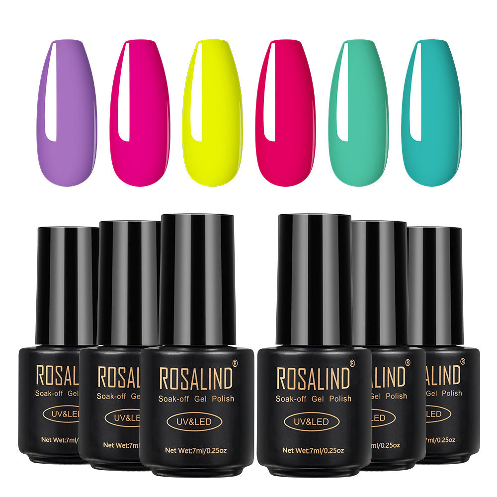 Professional Fine Nail Polish Collection - 6 Bottles Set | High-Quality Multi-Color Variety