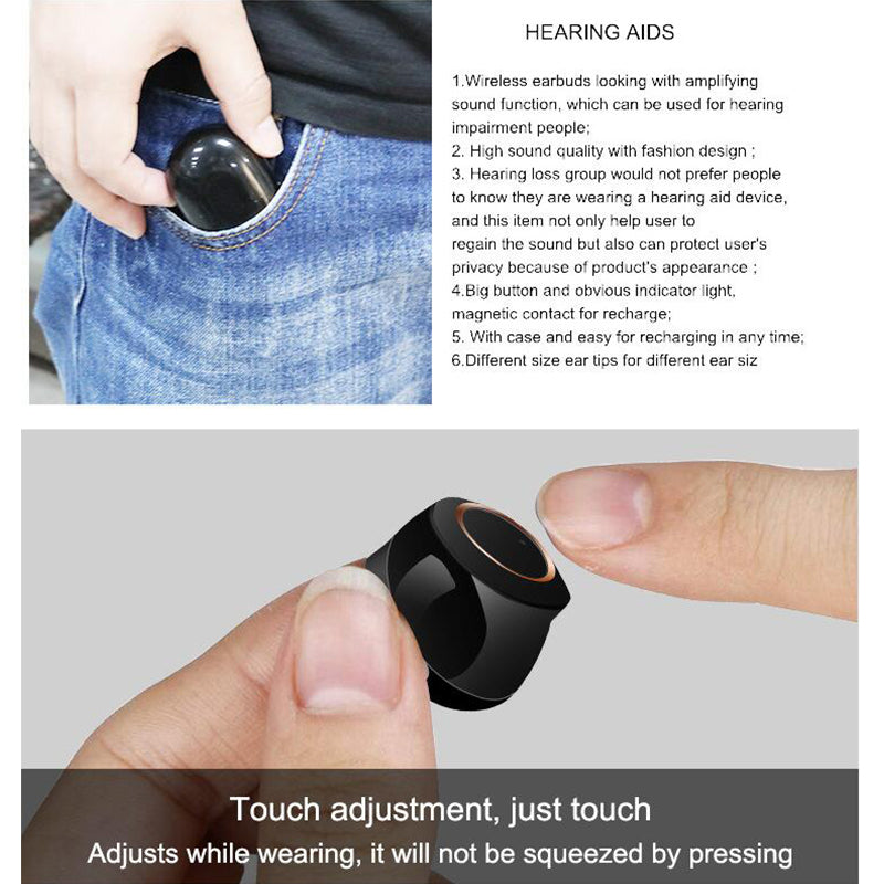 Hörselannons Äldre Ljudförstärkare Bluetooth Utseende Hörselgång Hörapparat Ljudsamlare Tillbehör