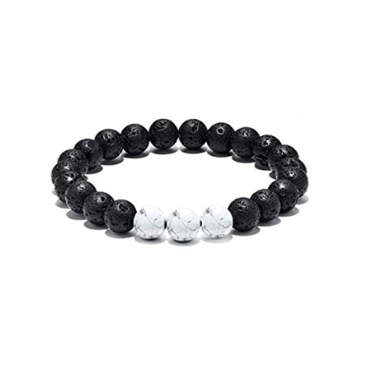 Armband med vulkanisk sten och tigeröga för män