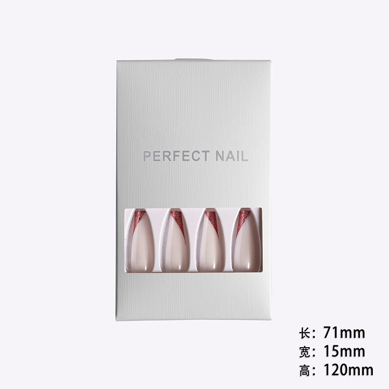 Rose Gold French Ballet Nails - ABS 24 Pieces Lady Aimi | Beveled Edge Finished Boxed