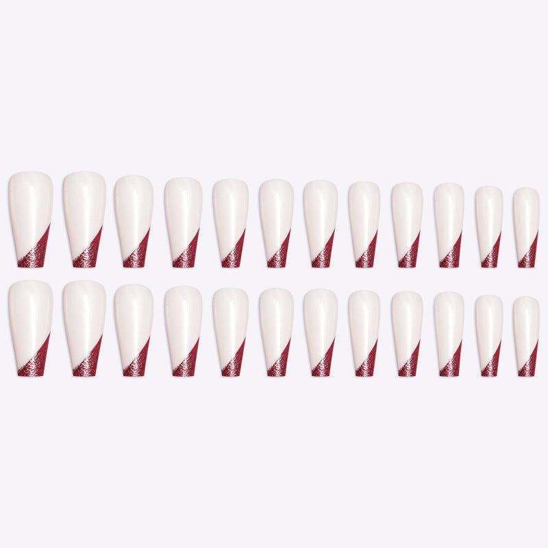 Rose Gold French Ballet Nails - ABS 24 Pieces Lady Aimi | Beveled Edge Finished Boxed