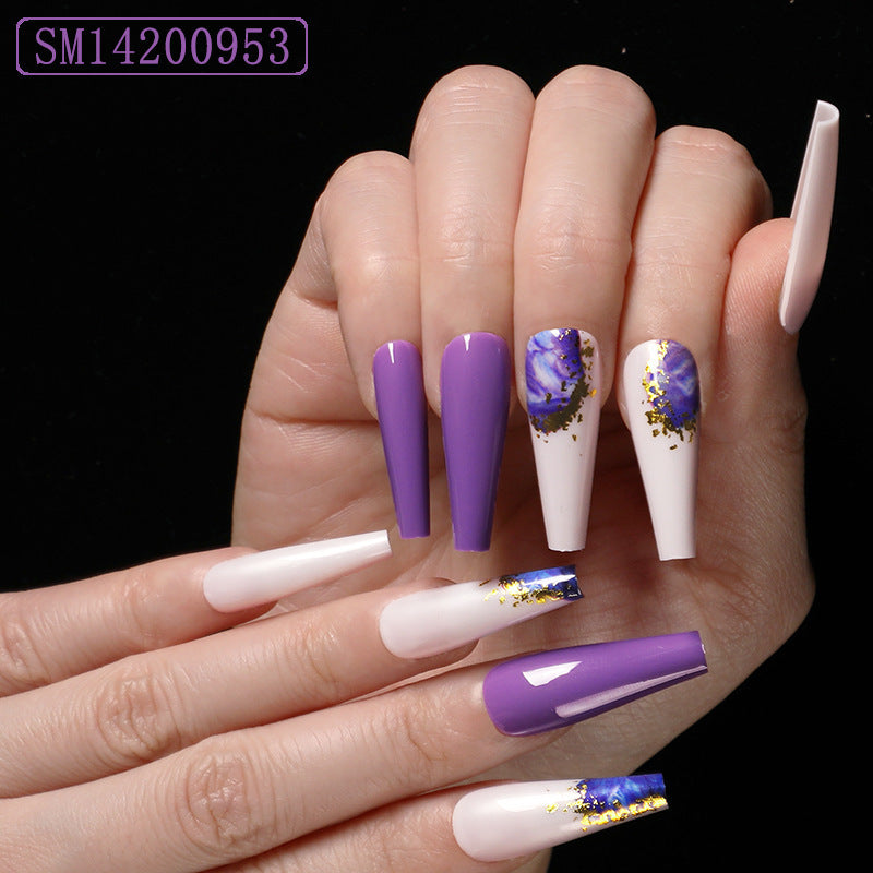 Ballet Coffin Press-On Nails - 5g SM14 Collection | 12 Colors Trapezoidal Design