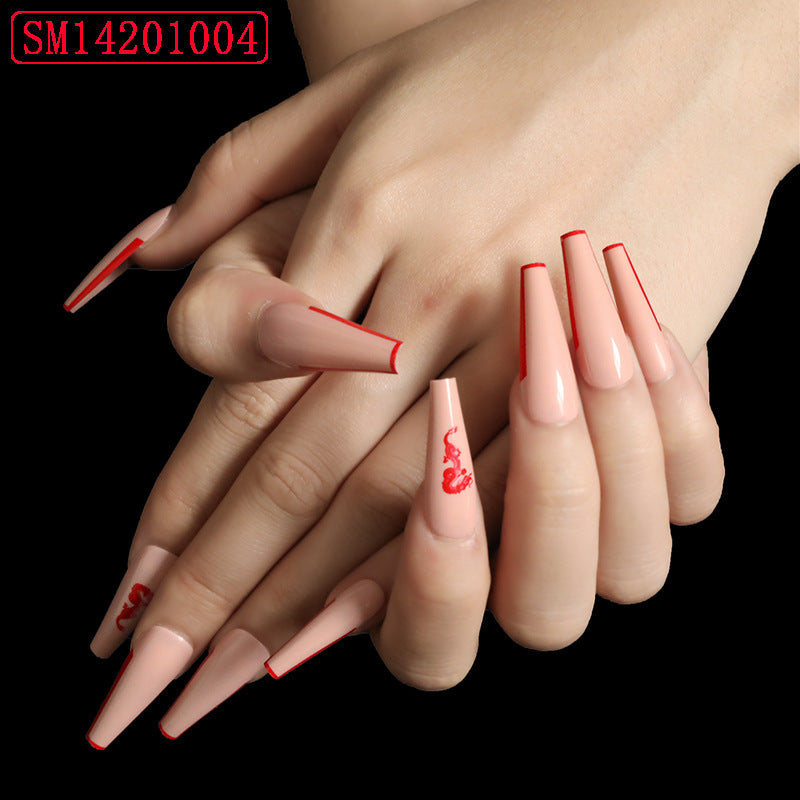 Ballet Coffin Press-On Nails - 5g SM14 Collection | 12 Colors Trapezoidal Design