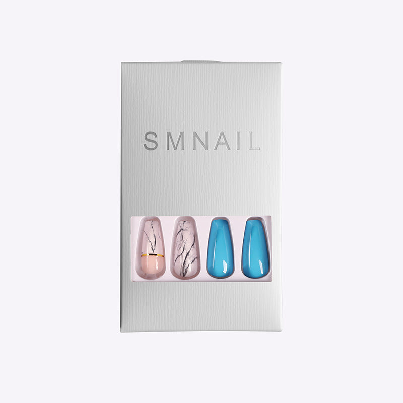 Professional Marble Ballet Coffin Nails - ABS 24 Pieces Standard | Marmornagel Collection