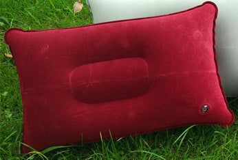 Outdoor Pvc Pillows Travel Camping Thick Flocking Rectangular Inflatable Pillows Nap Companion Square Pillow