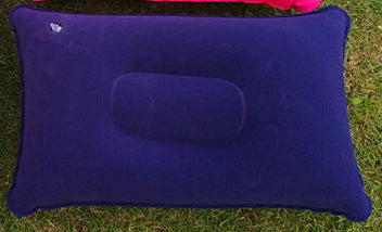 Outdoor Pvc Pillows Travel Camping Thick Flocking Rectangular Inflatable Pillows Nap Companion Square Pillow