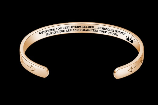 Mantra armband med citat rostfritt stål Cuff Inspirerande smycken Graduation Gåva