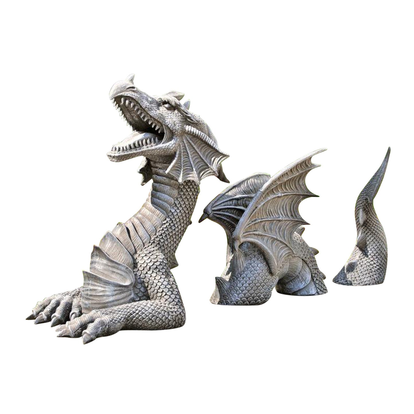Grand Dragon gothique décor de jardin Statue château douves pelouse Statue jardin Sculptures et Statues drôle cour jardin extérieur Figurine