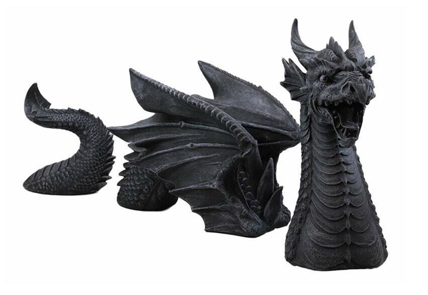 Grand Dragon gothique décor de jardin Statue château douves pelouse Statue jardin Sculptures et Statues drôle cour jardin extérieur Figurine