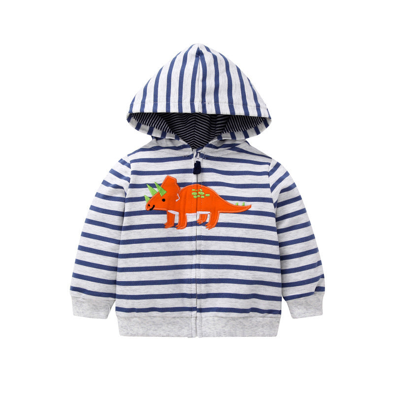 27Barn Småbarn Huvtröjor Pojkar Flickor Vårjacka Lilla Bebis Spädbarn Dinosuar Tecknad Huva Barn Söta Pojkar Ytterkläder Sweatshirt