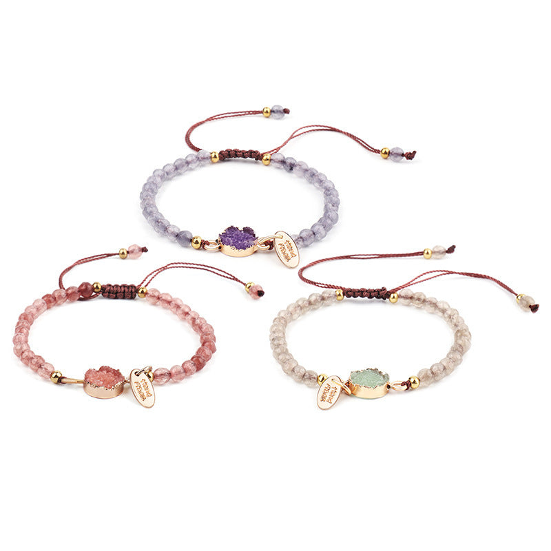 Genenic Mujer Naturstenarmband För Kvinnor Repkedja Armband Handgjorda Kvartssmycken För Kvinnor