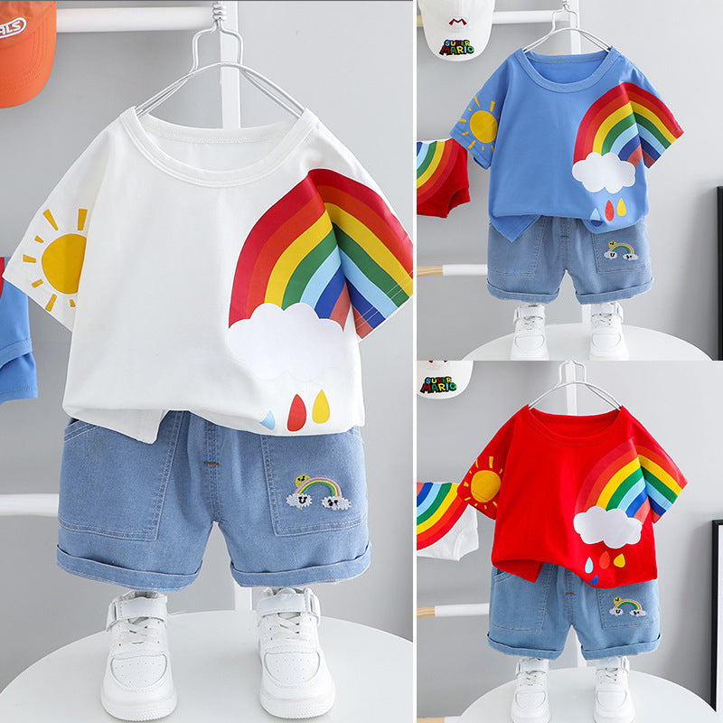 Baby stilig trendiga liten pojke sommarkläder